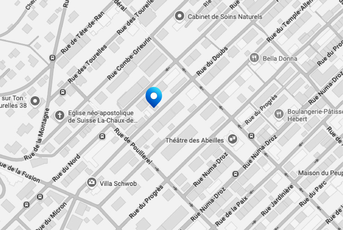 Carte de positionnement d'Obturis à la Chaux-de-Fonds